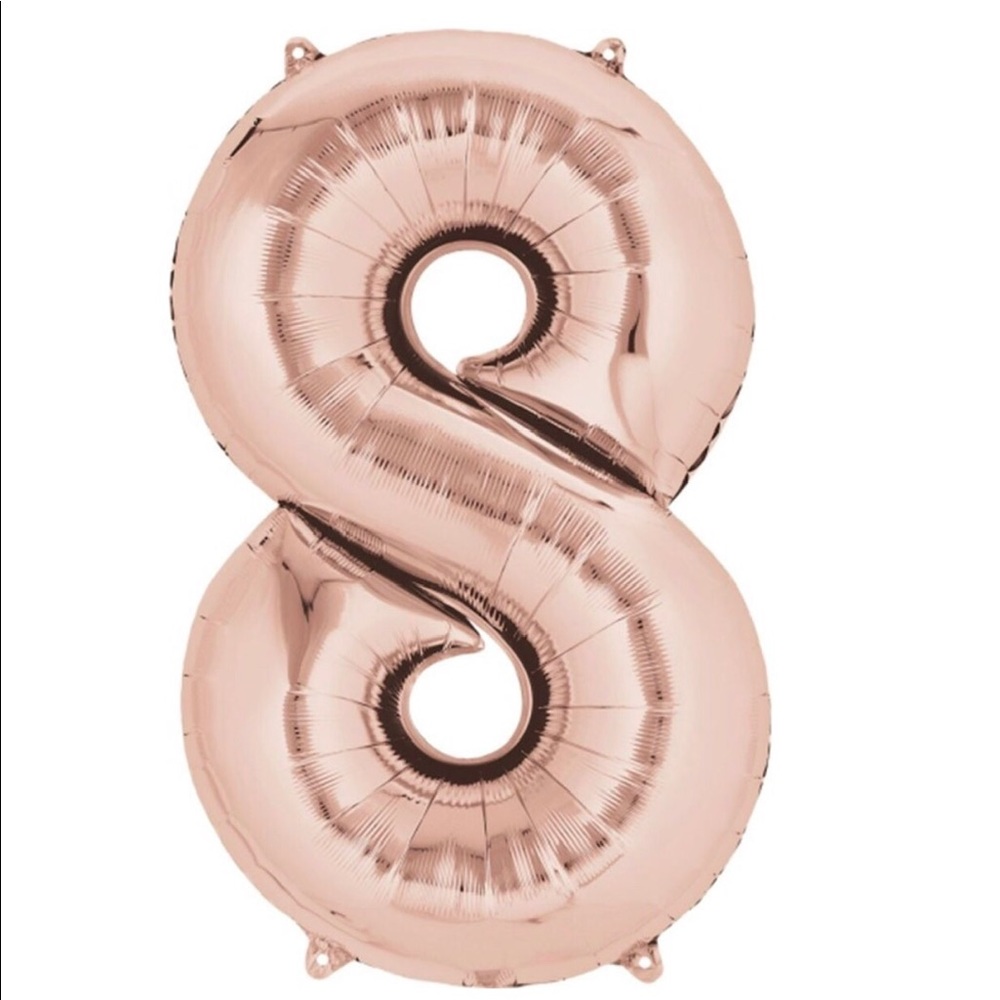 Large Rose Gold Foil Balloon - Number 8